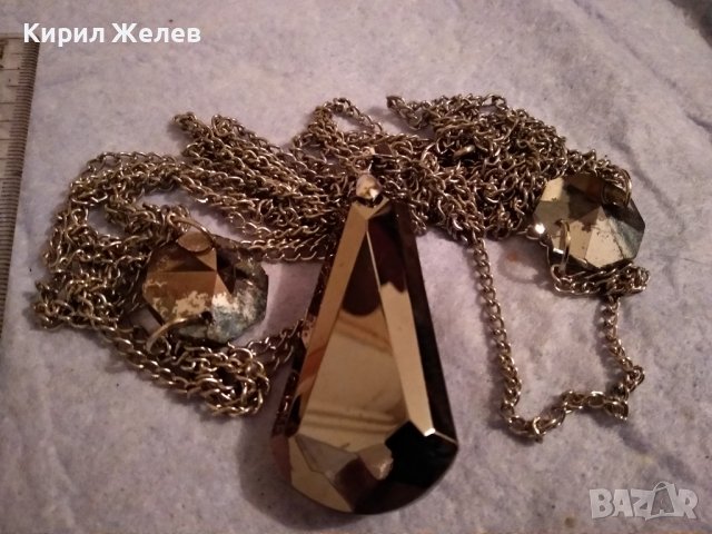 РАЗКОШНО КОЛИЕ ФЕШЪН ОГЪРЛИЦА БЛАГОРОДНА СТОМАНА с ФАСЕТИРАН ОПУШЕН КРИСТАЛ / КВАРЦ 37110, снимка 9 - Колиета, медальони, синджири - 41681958