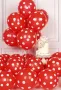 калинка калинки червен на точки Обикновен надуваем латекс латексов балон парти хелий или газ, снимка 3