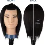 Мъжка глава за практикуване на подстригване с гъста коса, 100% човешка коса, черна коса, 33 см, снимка 7