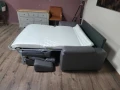 Сив кожен диван тройка с функция сън, снимка 9