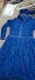 Официална тъмно синя дантелена рокля , снимка 3