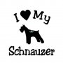 Стикер за автомобил/кола с надпис "I love my Schnauzer" Стикери/Лепенки на порадата Шнауцер