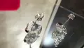CARTIER Panthere de Cartier White Gold Stud Paved Diamond Дамски Обеци, снимка 8