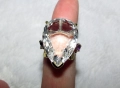 925 сребърен пръстен с планински кристал 30 карата, подходящ за подарък , снимка 5