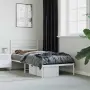 vidaXL Метална рамка за легло с горна табла, бяла, 80x200 см, снимка 2