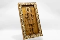 Позлатена дървена релефна икона на Свети Димитър, снимка 2