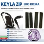 Калъф протектор комплект за дръжка на количка от две части - еко кожа KEYLA ZIP MINI S, снимка 1