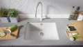 Бяла кухненска мивка за вграждане под плот Венеция 60 560x440 мм, снимка 1
