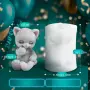 3D срамежливо коте котка силиконов молд форма свещи гипс сапун смола фондан декорация торта , снимка 3