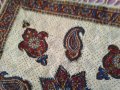 Покривка красива ръчна изработка панама маркирана Иран 58х56см-ресни 5см, снимка 7