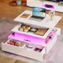 Холна маса с регулируема височина и LED осветление – бяла, снимка 8
