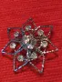 НЕЖНА ЗВЕЗДОВИДНА АЖУРНА ПОСРЕБРЕНА АРТ БРОШКА с ИСКРЯЩИ ФАСЕТИРАНИ КРИСТАЛЧЕТА 48823, снимка 9
