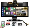 12” уредба за кола Тъч скрийн MP3 Предна 2.5K и задна камера, 64GB, Bluetooth Apple/Android. GPS, снимка 1
