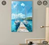 Декорация за Стена с Морски Пейзаж и Синьо Небе с Издръжлива Полиетиленова Рамка, снимка 1