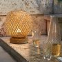 Нова Нощна настолна лампа от Бамбуков абажур Спалня Трапезария Парти Градина, снимка 6