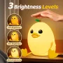 Детска нощна лампа Mewaii Mango Duck, димируема на 3 нива, силиконова с дистанционно, 1200 mAh, снимка 2