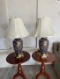 Стилни нощни лампи керамика и месинг, снимка 1 - Настолни лампи - 41684392