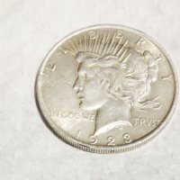 Много рядък голям сребърен долар на мира,  Peace dollar 1923г- Philadelphia Mint, снимка 3 - Нумизматика и бонистика - 35996237