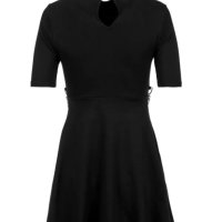 Черна рокля с къс ръкав с верига, снимка 9 - Рокли - 41019691