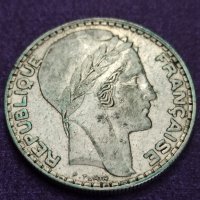 20 франка 1933 сребро , снимка 3 - Нумизматика и бонистика - 41491083
