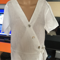 Ленена блуза тип сако H&M (нова, с етикет), размер 44, снимка 1 - Туники - 36123320