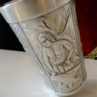 Халба,чаша от калай с юначен ковач и змей. , снимка 5 - Антикварни и старинни предмети - 44479547