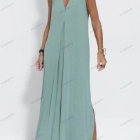 Дамска дълга лятна рокля с V-образно деколте, 4цвята - 023, снимка 5 - Рокли - 41553600