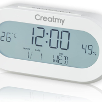Дигитален часовник - будилник с  термометър и хигрометър CREATMY, снимка 1 - Друга електроника - 44581635