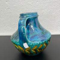 Западногерманска керамична ваза с емайл. №5233, снимка 5 - Антикварни и старинни предмети - 44823346