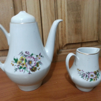 Стар български порцелан кана чайник латиера, снимка 3 - Антикварни и старинни предмети - 36118905