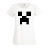Дамска тениска Creeper Face 1 майнкрафт Minecraft,Игра,Забавление,подарък,Изненада,Рожден Ден., снимка 5 - Тениски - 36520486