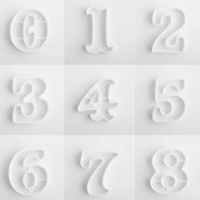 сет 6,5 см цифри числа извивки пластмасови форми резци фондан тесто бисквитки, снимка 3 - Форми - 36290147