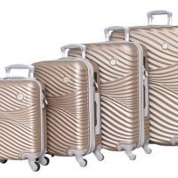Релефни твърди куфари в четири размера, няколко цвята КОД: 2050-4, снимка 2 - Куфари - 40070881