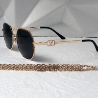 Valentino дамски слънчеви очила Осмоъгълник с верижка синджир, снимка 10 - Слънчеви и диоптрични очила - 41125682