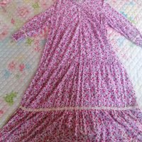 Miss Lady дълга рокля на цикламени цветчета, снимка 1 - Рокли - 41504703