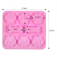 Силиконова готварска форма за отпечатване на лапи и кокали Готварски форми с лапички и кокали, снимка 2 - За кучета - 38651986