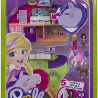 Игрален комплект Polly Pocket Jumpin' Style Pony - Пони с 2 мини кукли и 12 аксесоара / Mattel, снимка 2 - Кукли - 40972210