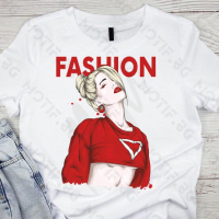 Дамска тениска Motif с цветна щампа  Fashion Girl / Мода / жена , снимка 1 - Тениски - 44812175