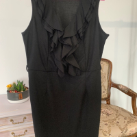 Елегантна черна рокля в размер XL, снимка 8 - Рокли - 44518647