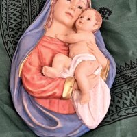 Италианско пано/барелеф,,Мадона с младенеца,,, снимка 3 - Антикварни и старинни предмети - 41759733