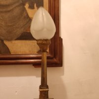 Арт Деко нощна ,настолна лампа бронз оргиналнално стъкло, снимка 12 - Антикварни и старинни предмети - 41706934