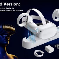 Smatree зареждане на док, съвместим за Oculus Quest 2/Meta Quest 2, VR контролер и зареждане на слуш, снимка 5 - Безжични зарядни - 39919806