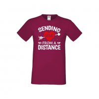 Мъжка тениска Свети Валентин Sending Love From Distance, снимка 5 - Тениски - 35715991
