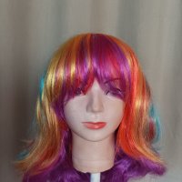 Перука в преливащи цветове 35 за парти  см , снимка 10 - Аксесоари за коса - 41085382
