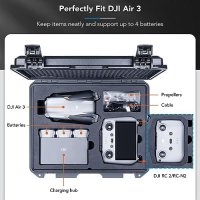 Нов Водоустойчив твърд калъф за камера DJI Air 3 и DJI RC 2 Организатор съхранение, снимка 5 - Други стоки за дома - 42402831