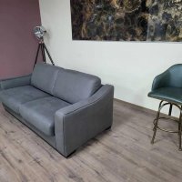 Тъмно сив диван от плат с функция сън "Myriad", снимка 4 - Дивани и мека мебел - 42514415