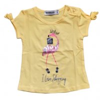 Тениска с фламинго 🦩, снимка 1 - Детски тениски и потници - 35898340