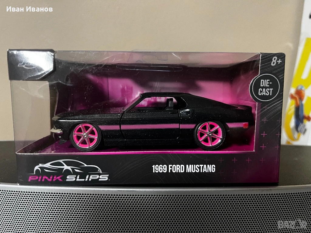 Количка Pink Slips 1969 Ford Mustang Die-cast, снимка 1