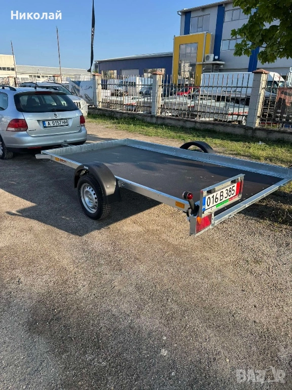 Платформа с падащ борд, ремарке, колесар, за автомобил, снимка 1