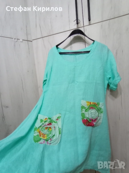 Асиметрична ленена туника , снимка 1